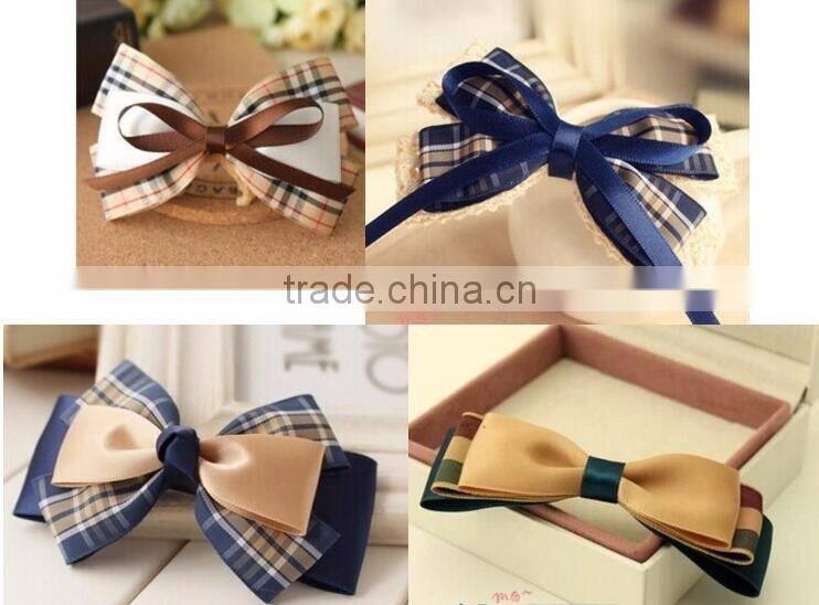 Welcome customize Pack for Hot sale Classic 2.5cm wide England Grid Ribbon Fbric for DIY Bowknot Jewelry Accessories