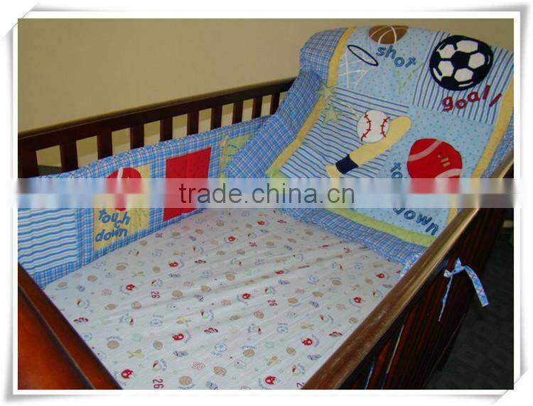 Baseball Boys 6pcs bedding set baby from professional manufacturer