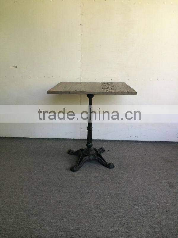 Vintage wood coffee table/cafe table with metal legs