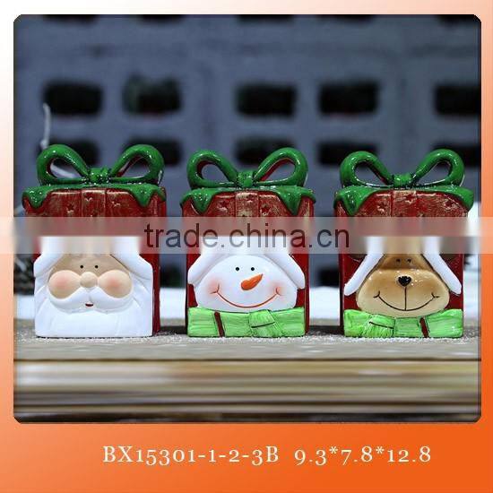 2015 diy ceramic christmas decorations santa with LED