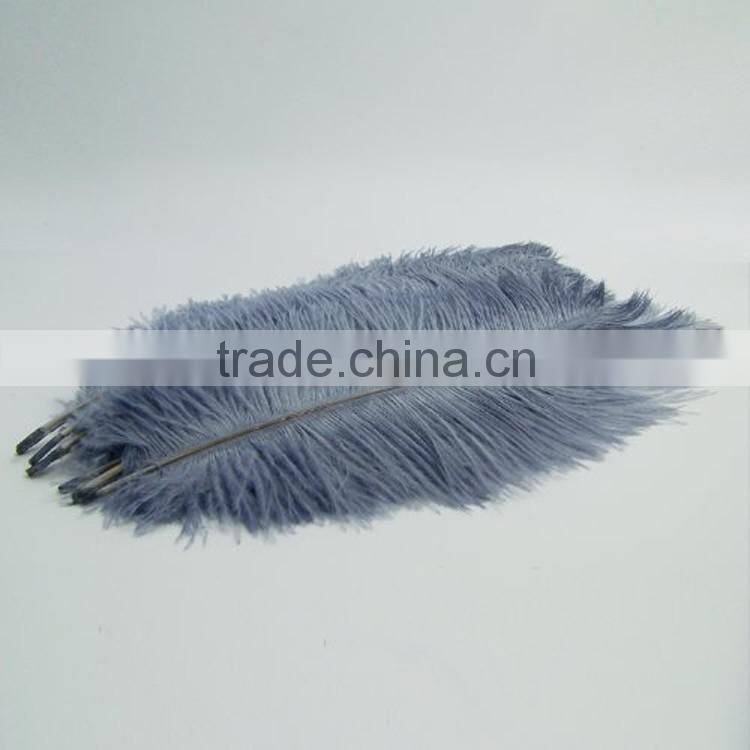 factory Wholesale Decorative Gray Color Ostrich Feather Trimming, dyed ostrich feather for wedding centerpieces