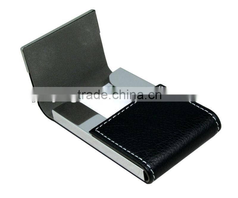 2014 hot selling metal and leather business card holder