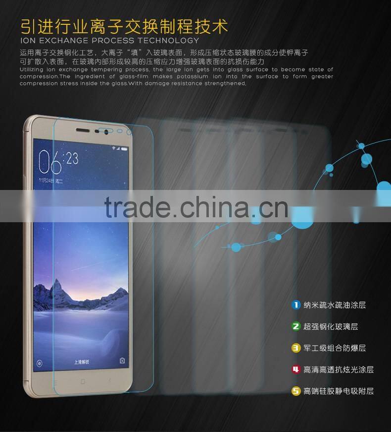 ROCK 2.5D 9H 0.3MM Anti Scratch Tempered Glass Screen Protector For Xiaomi Redmi Note 3 Clear Screen Protective Film MT-5264