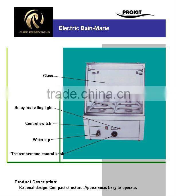 PK-JG-EH610 Four pans, with Glass protective mask for Commercial Kitchen Counter Electric Bain Marie