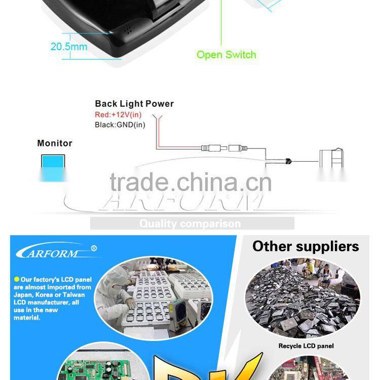 stand alone 4.3 tft lcd rearview car car lcd monitor mini tv