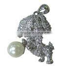 circle pendant 925 sterling Silver pendant rhodium plated cz settings