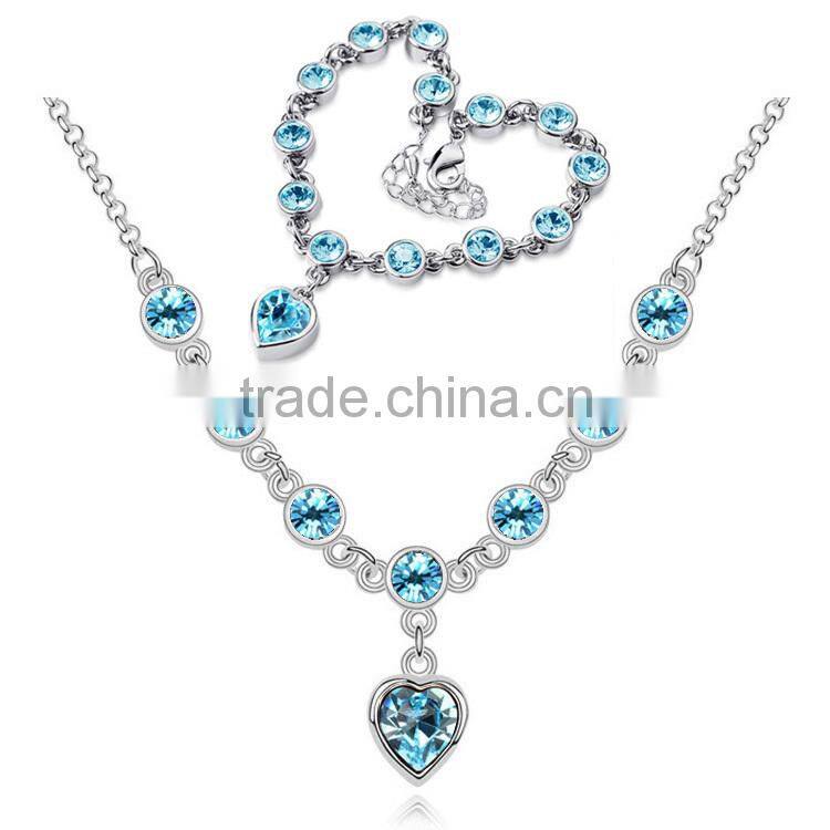 girlfriend heart pendant necklace and beads bracelet african jewelry sets