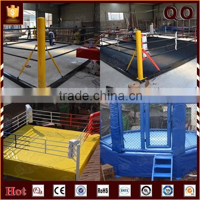 Hot sale logo printed championship small boxing ring with strong ropes and corner