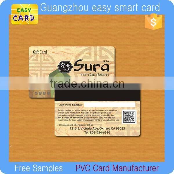 CR80 standard size CMYK offset printing plastic cards with magnetic stripe