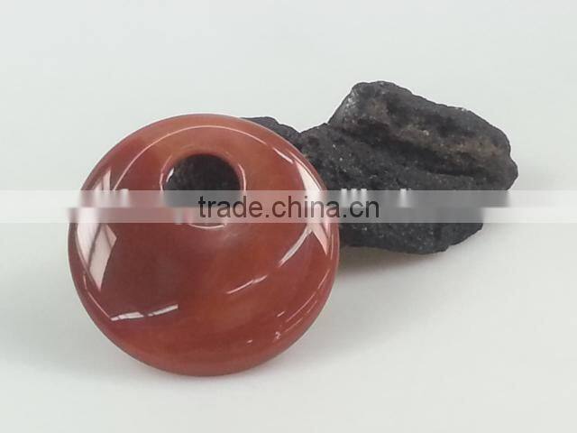 Wholesale red agate gemstone donuts pendant