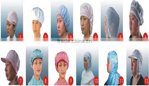 cleanroom esd antistatic work caps with edge