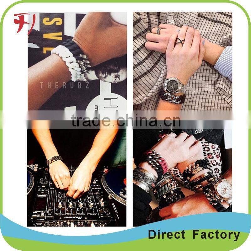 custom multicolor logo embossed silicone bracelet ,colorized embossed silicone bracelet