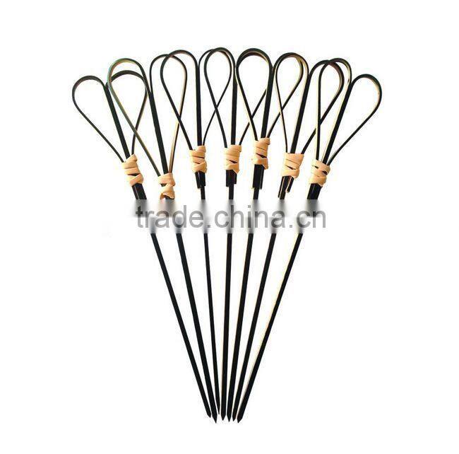 Disposable pick,knotted bamboo picks,bamboo decorative knot party picks