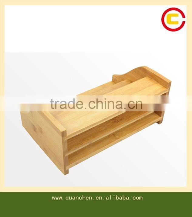 Bamboo Desk File Storage Organizer