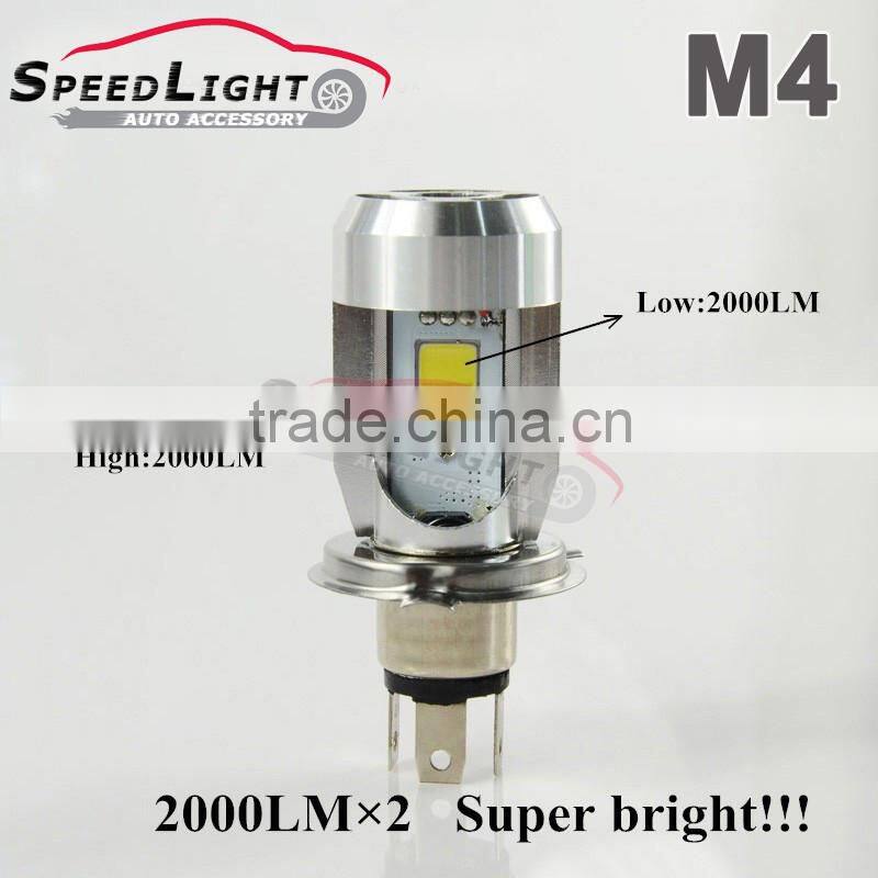 Upgrade 12V 20W 2000LM LED Motorcycle H4 2016 Hi Low Beam with Cooling fan
