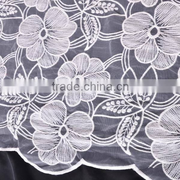 high quality organza bottom clover pattern african net lace fabric