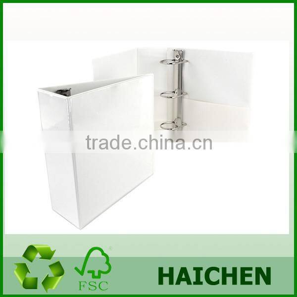 Europe standard 0.5 inch spine A4 size white pvc ring binder with metal clip