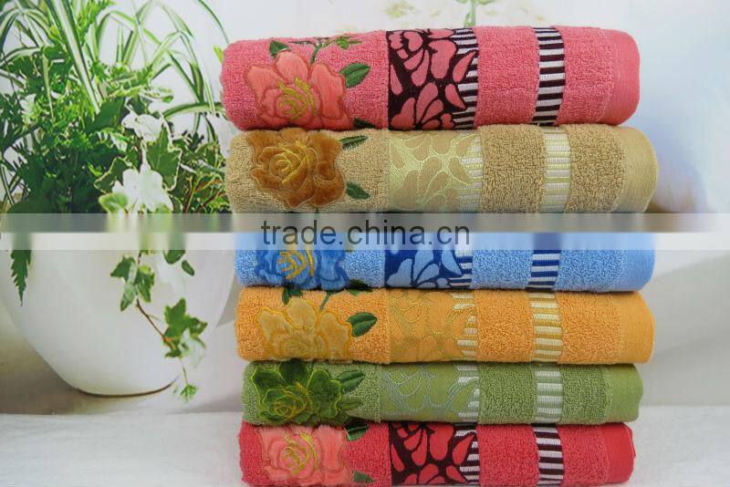 100% cotton 14s weak twist jacquard terry face towel bath towel