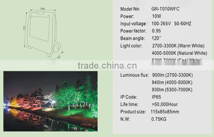 Top quality IP65 CE ROSH high power 10w 30w 50w LED flood light