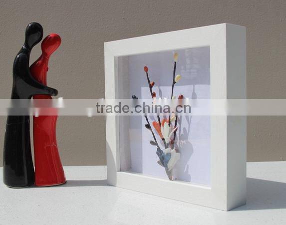 cheap wholesale art 3D deep photo frame wooden shadow box frame