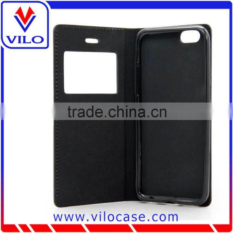 card holder Combo color Leather flip case for iphone 6s with window