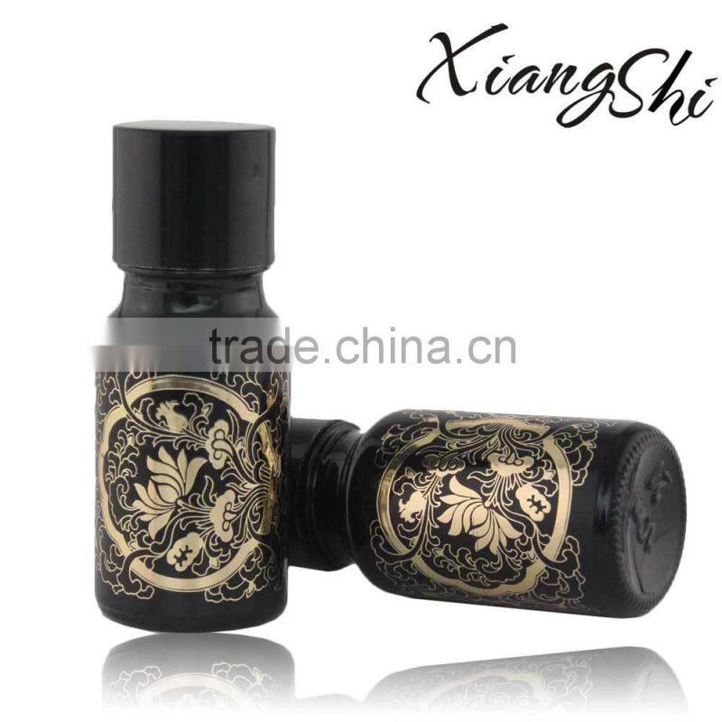 shiny gold logo essential oil bottle with color caps