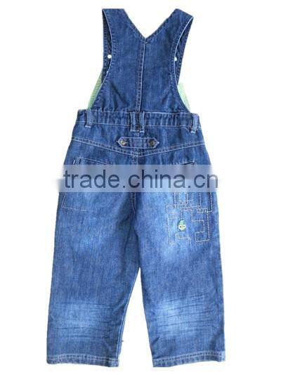 Baby Denim Jeans soft washed baby pants boys jeans with suspenders