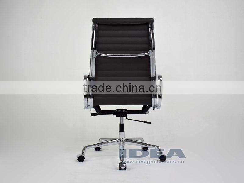 Replica EA119 Charles High Back Office Chair - Dark Grey Color Genuine Leather