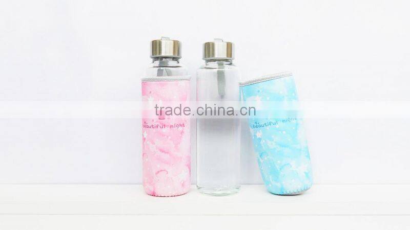 wholesale custom private lable reusable glass water bottle bpa free