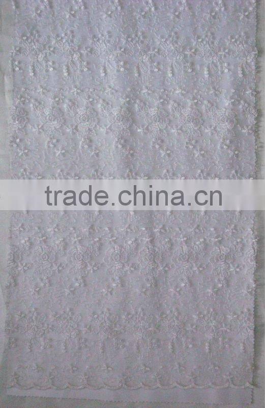 Delicate white tulle lace