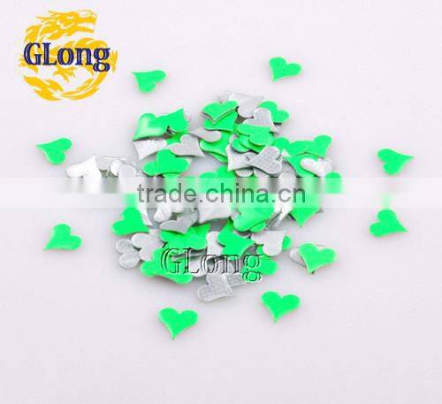 10*10mm Hot Fix Iron-on Nailhead Fluorescence Heart-Shaped Aluminum DIY Accessories For Bag Shoe Garment #GT105Y-10P(Mix-s)