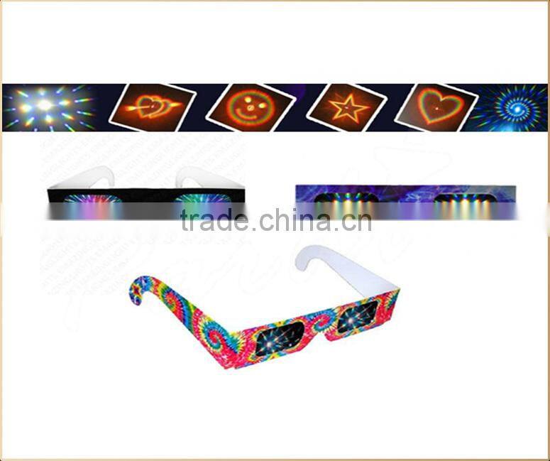 Promotional cheap paper 3d glasses paper diffraction glasses