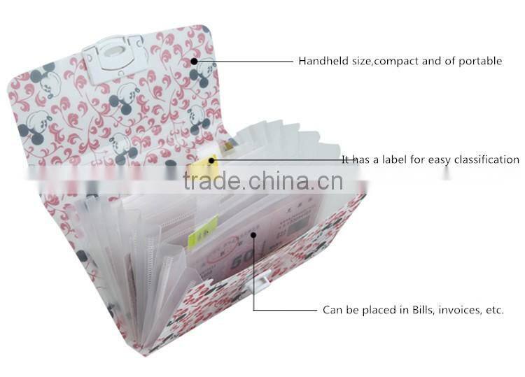 MINI Four patterns Pocket Expanding File office supplies stationery products file folder pp organ file