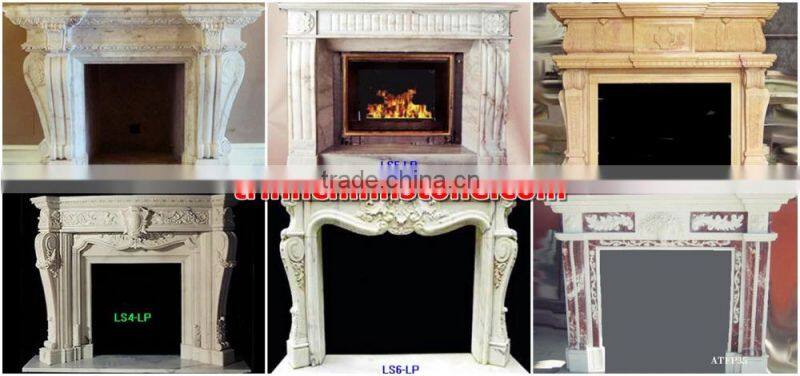 Hot sale vietnam fireplace carved statue pure white marble fireplace