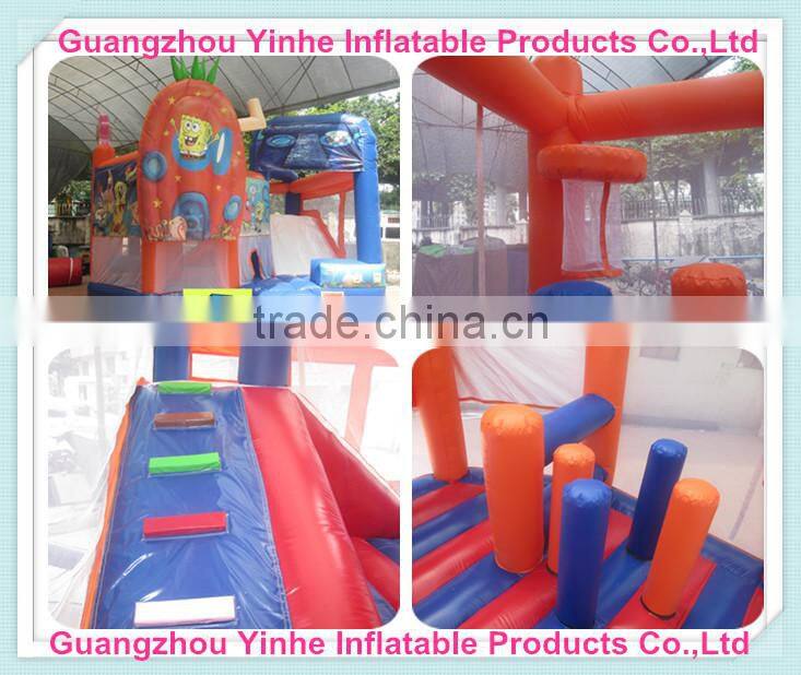 Hot Sale Inflatable spongebob combo bouncy castle