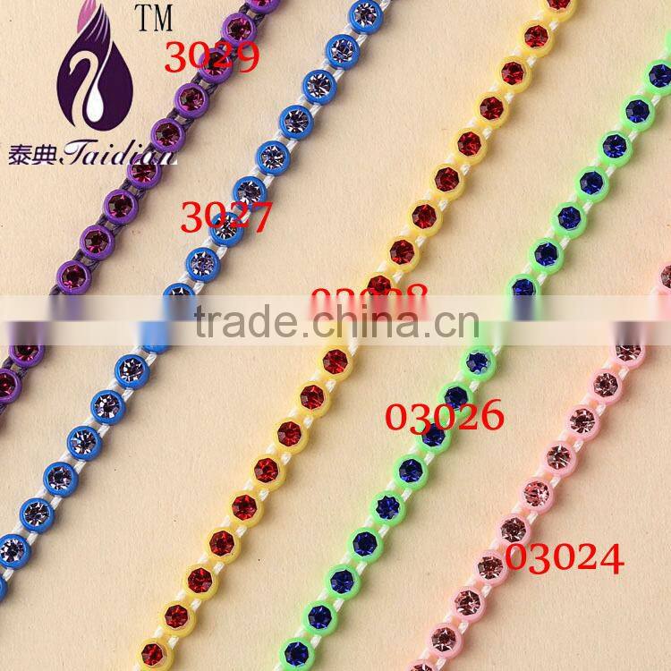 rhinestone beaded trim,neon rhinestone banding
