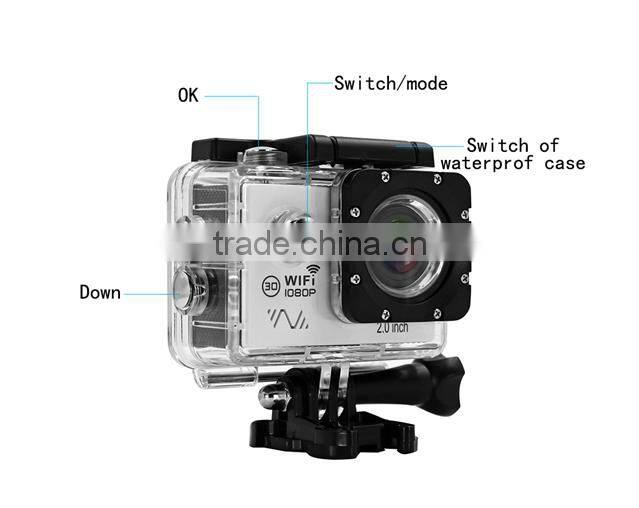 170 degree lens 30M waterproof NTK96660 wifi action sport camera