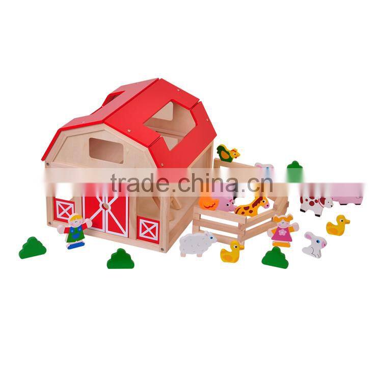 New Design Educational Miniature Wooden House Crafts Diy Animal Toy