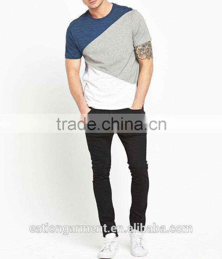 super soft cotton chinese short sleeve splicing cheap defective t-shirts for men