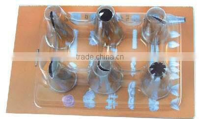 Stainless Steel 6 Pcs Nozzle set/ Pastry Tip set for cake decoration