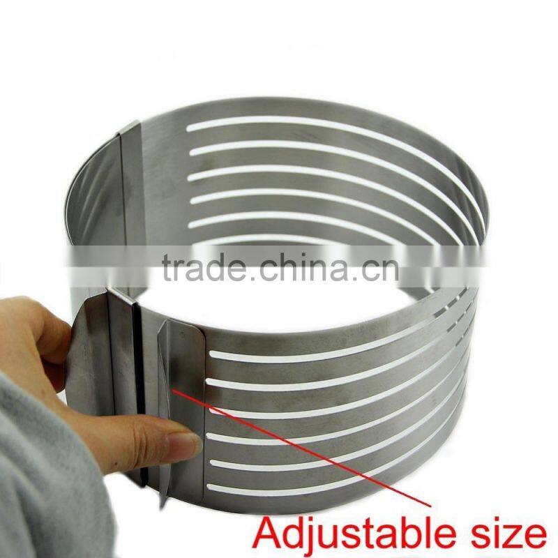 16-20cm Adjustable Stainless Scalable Mousse Cake Ring Layer Slicer Cutter Mould