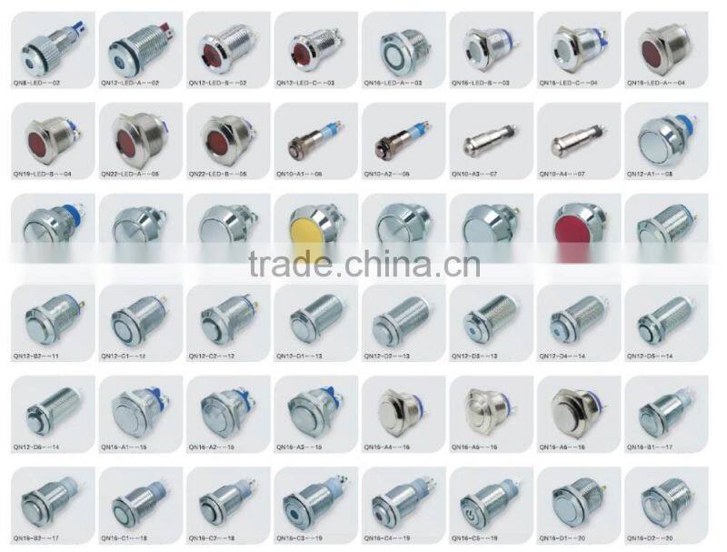 Vandalproof Latching Dot LED Push Button Switch L30(Dia.30mm) Stainless Steel