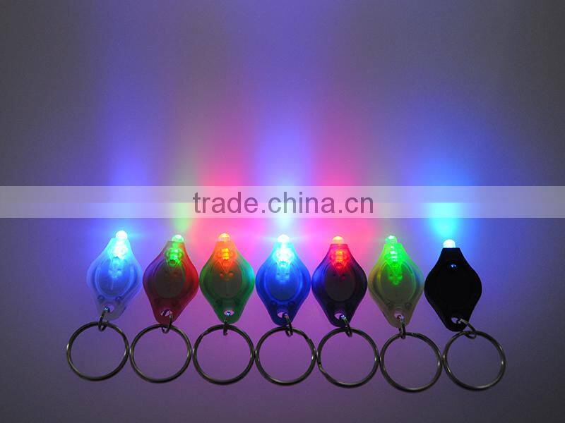 Plastic Multi-Color Light Promotional LED Keychain Light with CR2016 Battery