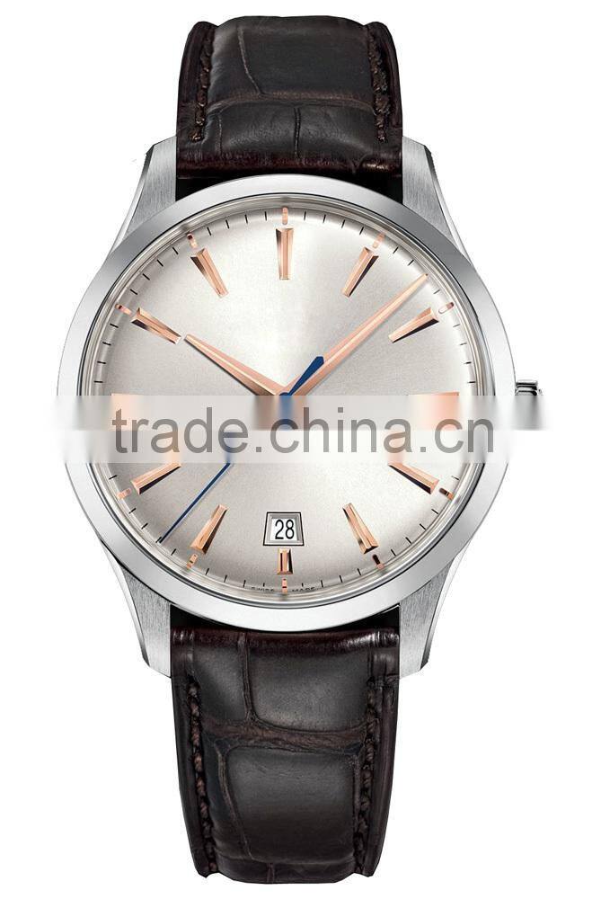 YB classic black luxury men watch stainless steel leather watch