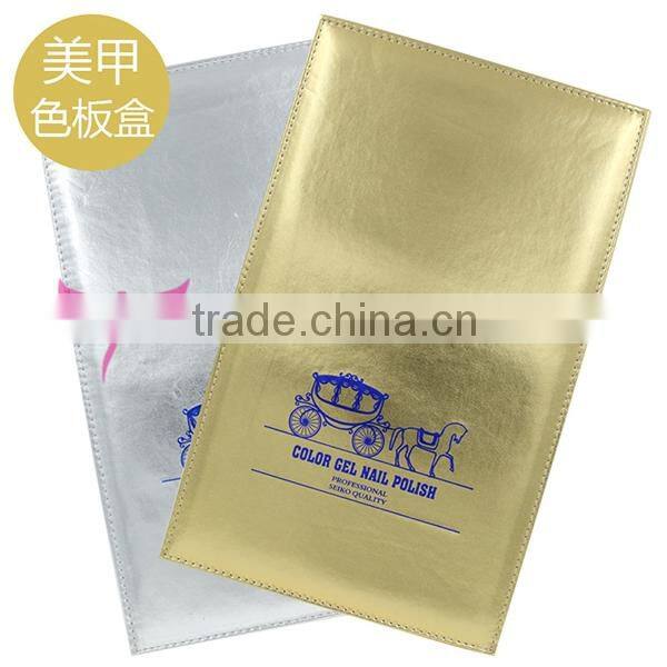 2015 newest 162 space silver PU leather Nail Art Salon Color Chart Nail Gel Polish Display Book