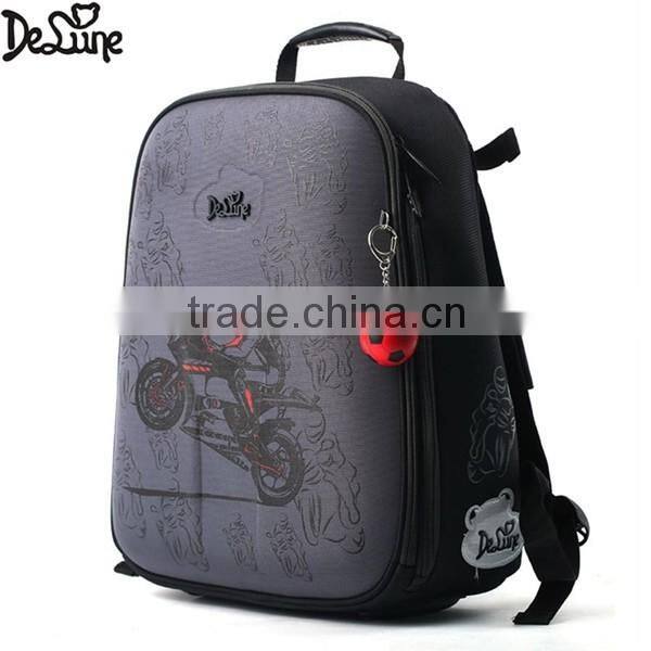Simple design black color two large compartments school bag