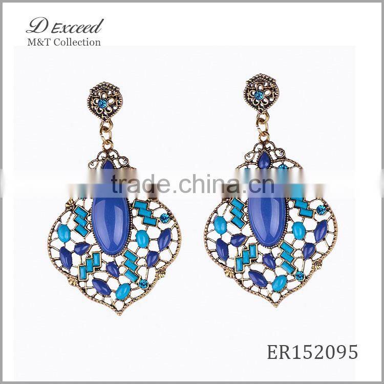 Wholesale Jewelry Fashion Designs Ladies/Women's Ethnic Bohemian Resin Piercing Earrings Dangle Earrings