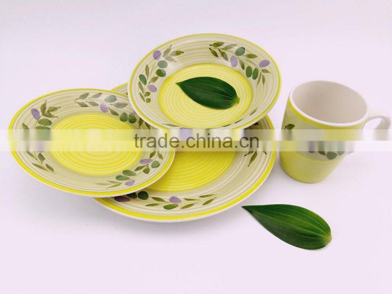 20pc stoneware dishwasher safe summer design hand painted dinnerset AB grade/2016 new design/ceramic mug