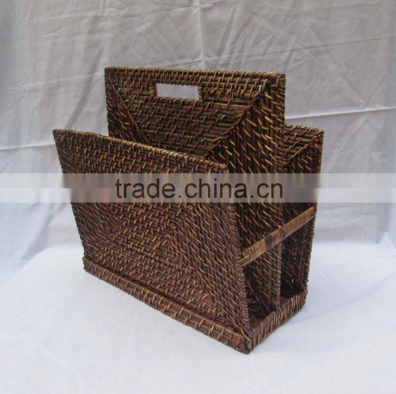 Rattan storage baskets with lid and handle