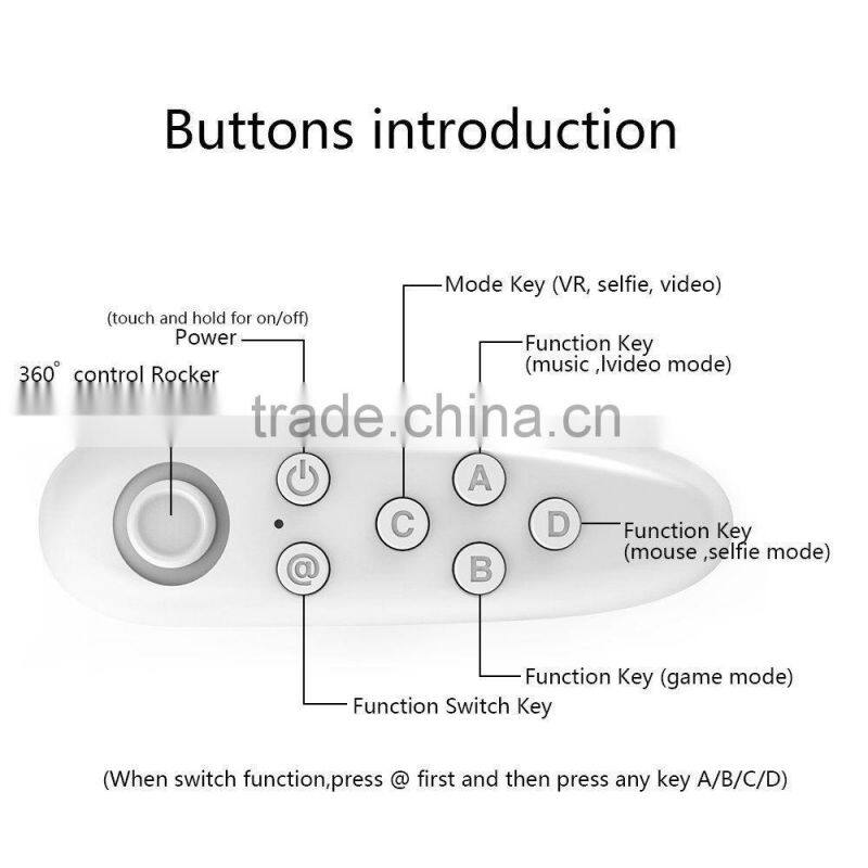 Virtual Reality 3D Glass VR BOX Bluetooth Remote Controller with Wireless